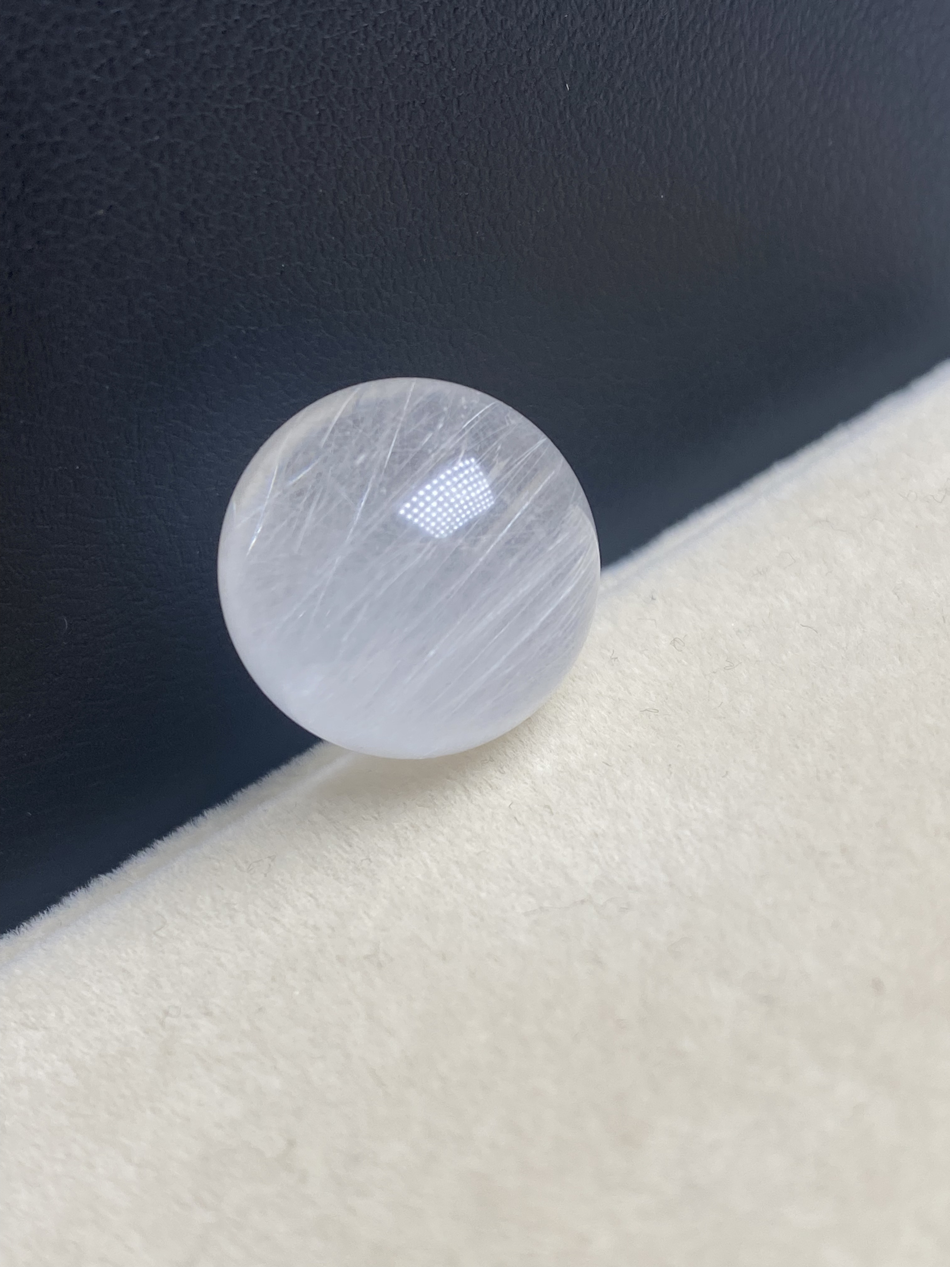 （15.5mm）老矿福利天然水晶顺发白发晶白钢丝单珠