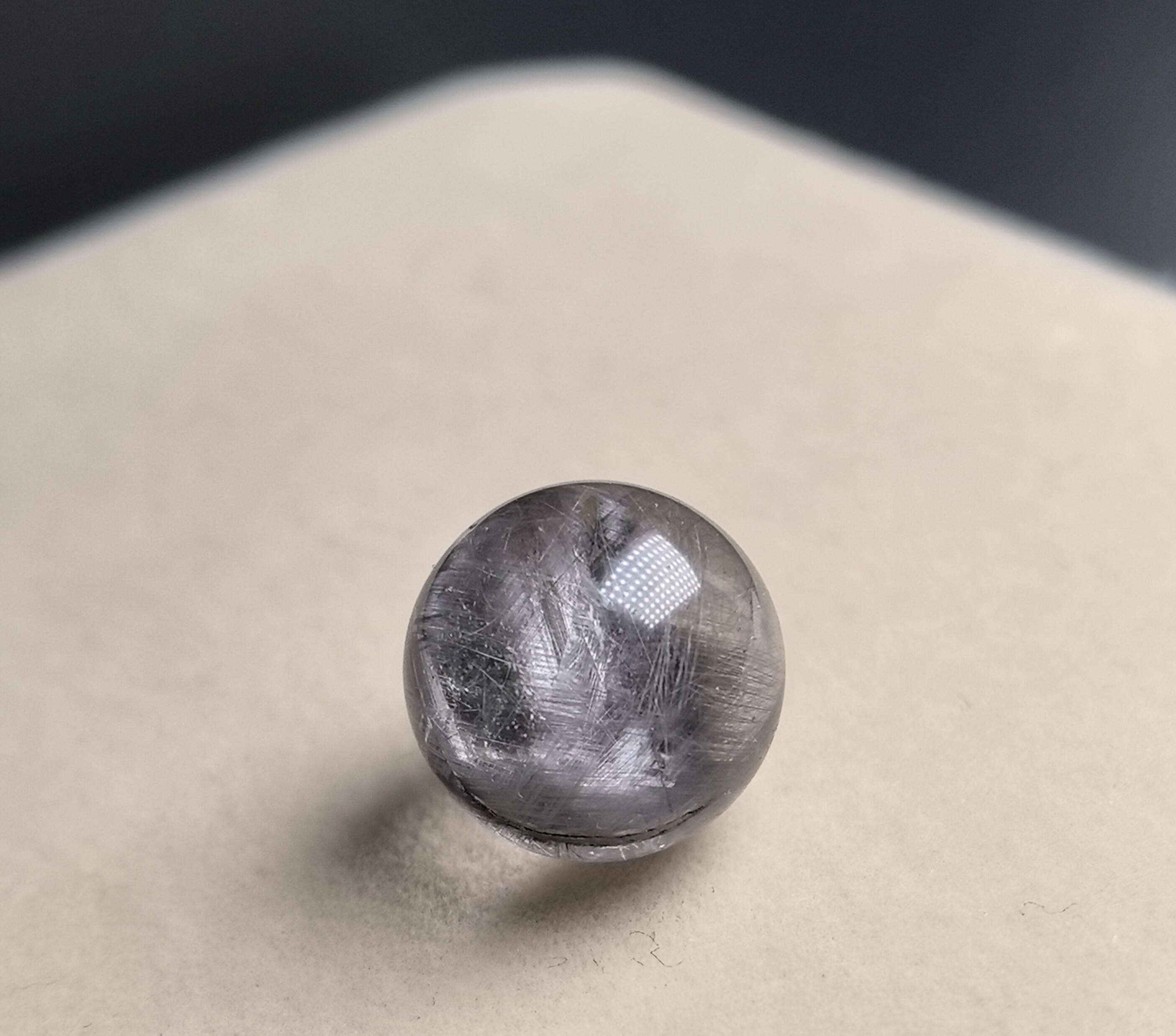 13㎜（无任何优化和入胶）巴西老矿福利天然黑银钛晶花单珠