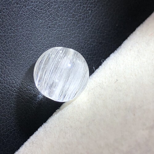 9.9@9.5毫米老矿天然水晶老型珠白钢丝猫眼水晶顺发瓜珠已打孔