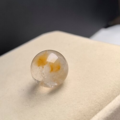 16.6㎜老矿福利大漏天然水晶黄兔毛单珠