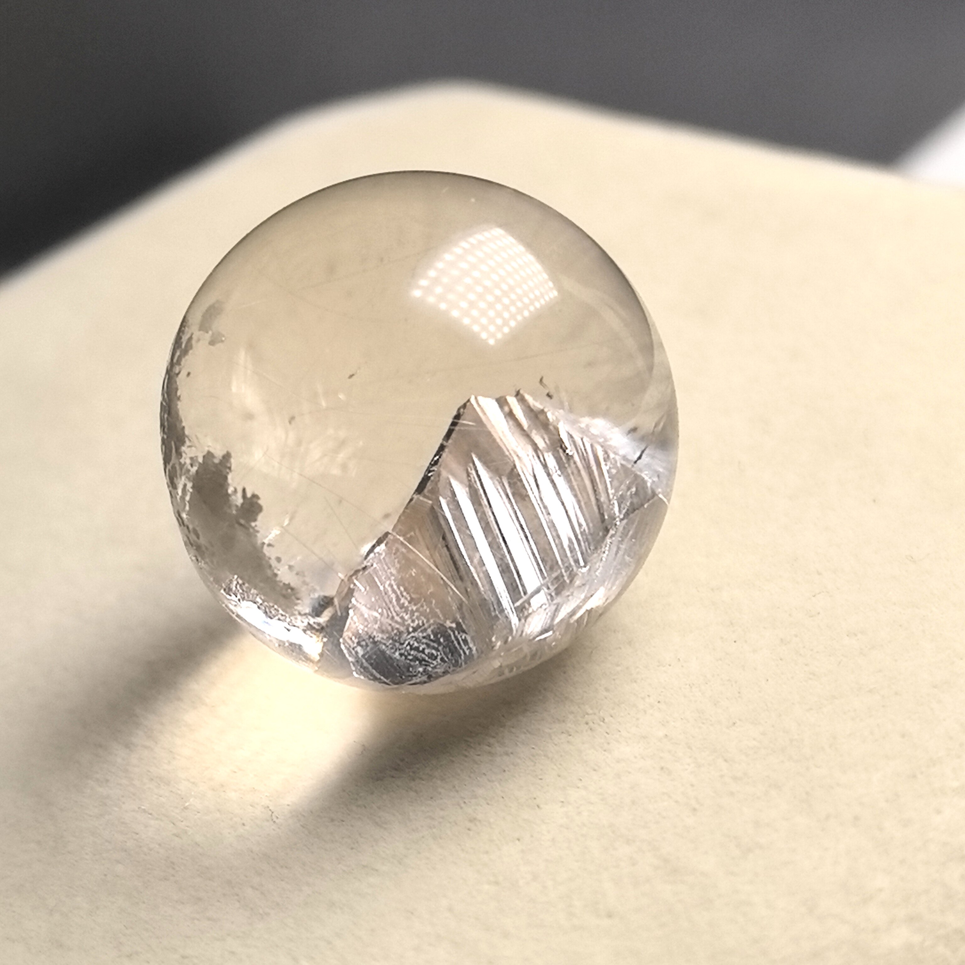 22㎜收藏矿 天然水晶包裹立体超级大柱子金字塔山形晶中晶单珠