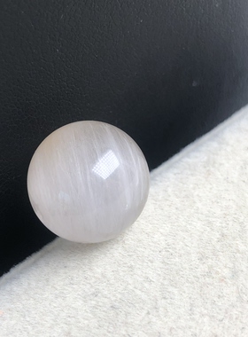 14.5mm亏本放漏老矿天然顺发猫眼白钢丝单珠