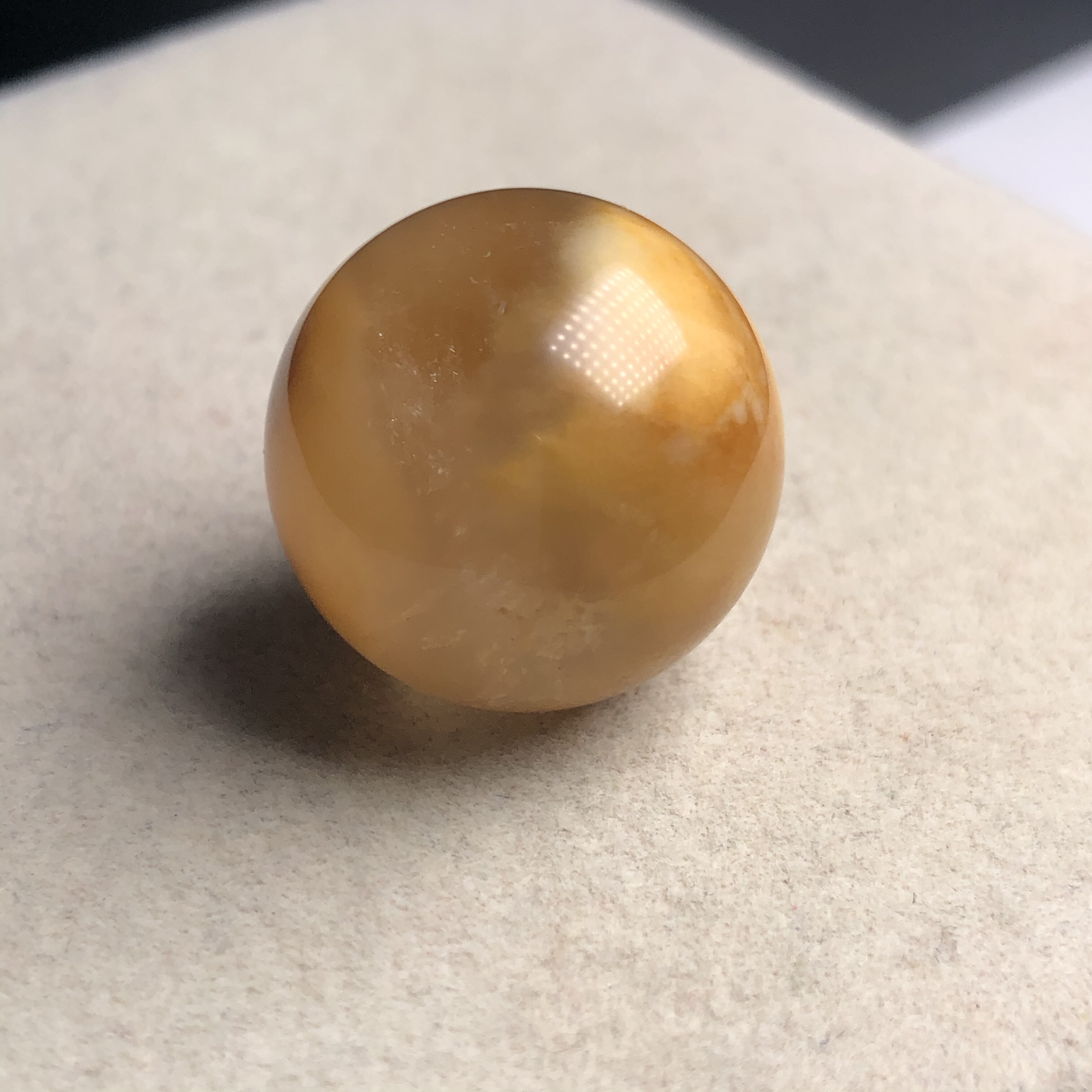 （19.2mm）无优化入胶老矿巴西天然水晶黄兔毛单珠吊坠