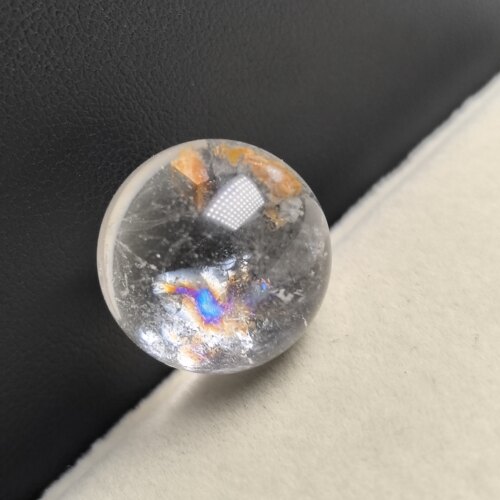 17㎜有瑕疵亏本大漏无优化巴西老矿天然水晶彩虹兔毛立体矿石单珠