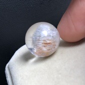 16.3mm天然水晶巴西老矿千层山幽灵聚宝盆单珠