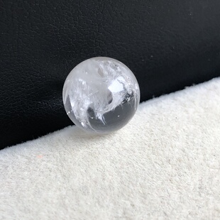 10.7mm大漏福利没有任何优化注胶天然白兔毛卷毛水晶单珠