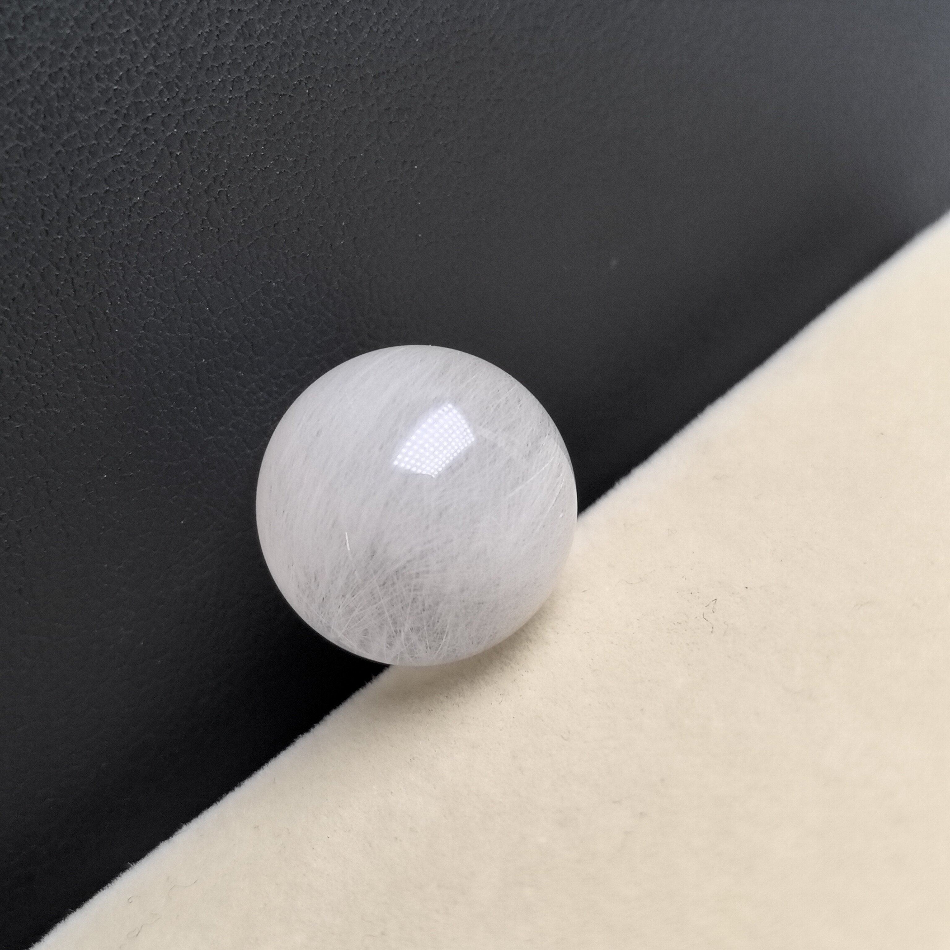 15㎜老矿福利天然水晶顺发白发晶钢丝单珠