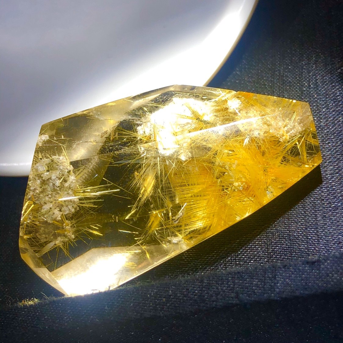 老矿巴西老矿天然水晶钛晶花原石把玩大吊坠