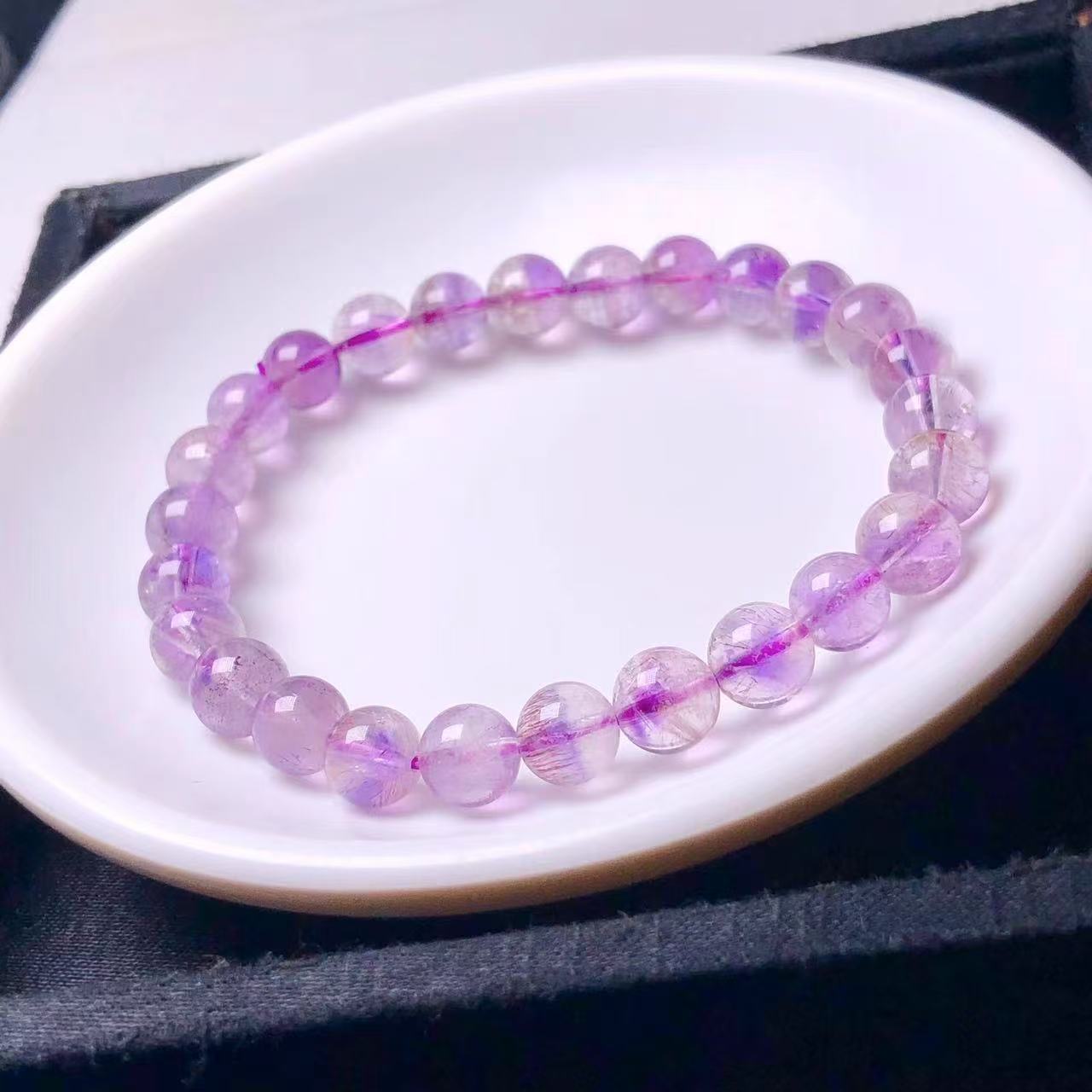 亏本放漏粉丝天然巴西超七手串草莓三轮骨干水晶手链女礼物