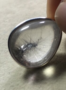 老货亏本回馈玩家推荐珍贵精品天然黑银钛晶花水晶吊坠纯银镶嵌