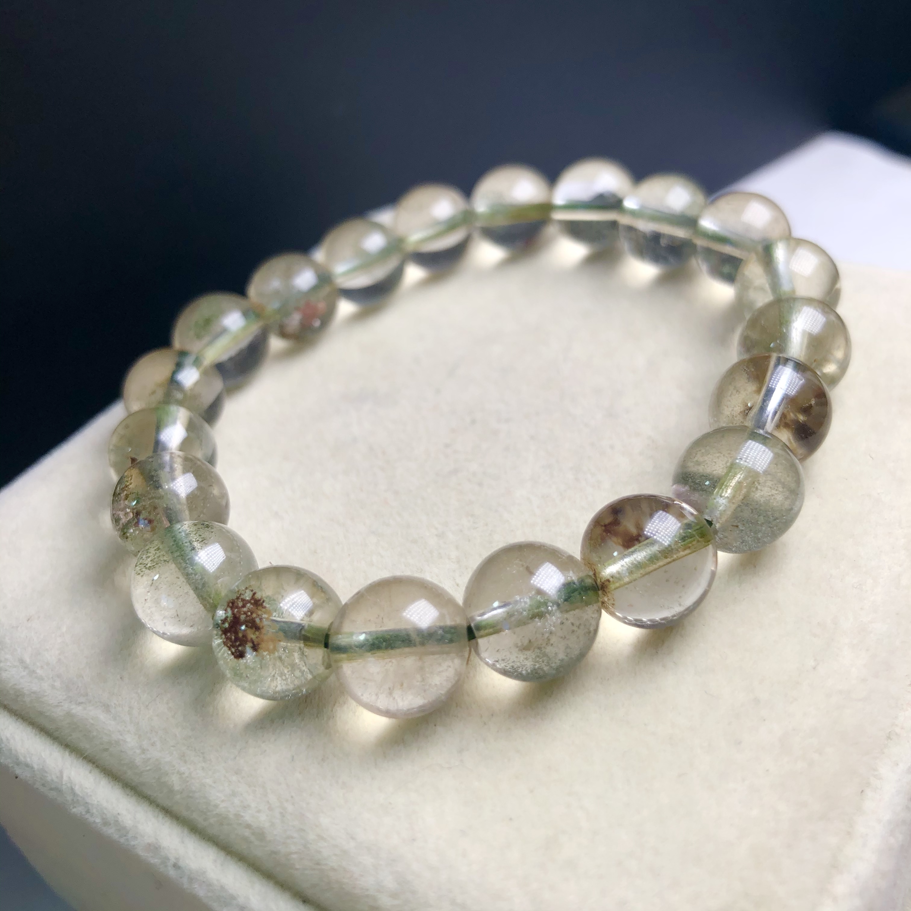 老货放漏拼手速天然绿幽灵水晶手链