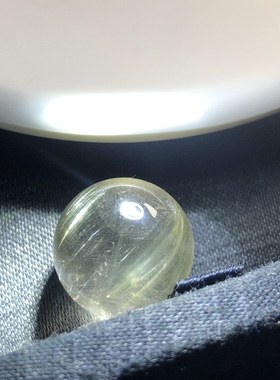 14.7mm老矿福利天然水晶彩虹顺发猫眼绿发晶绿兔毛单珠