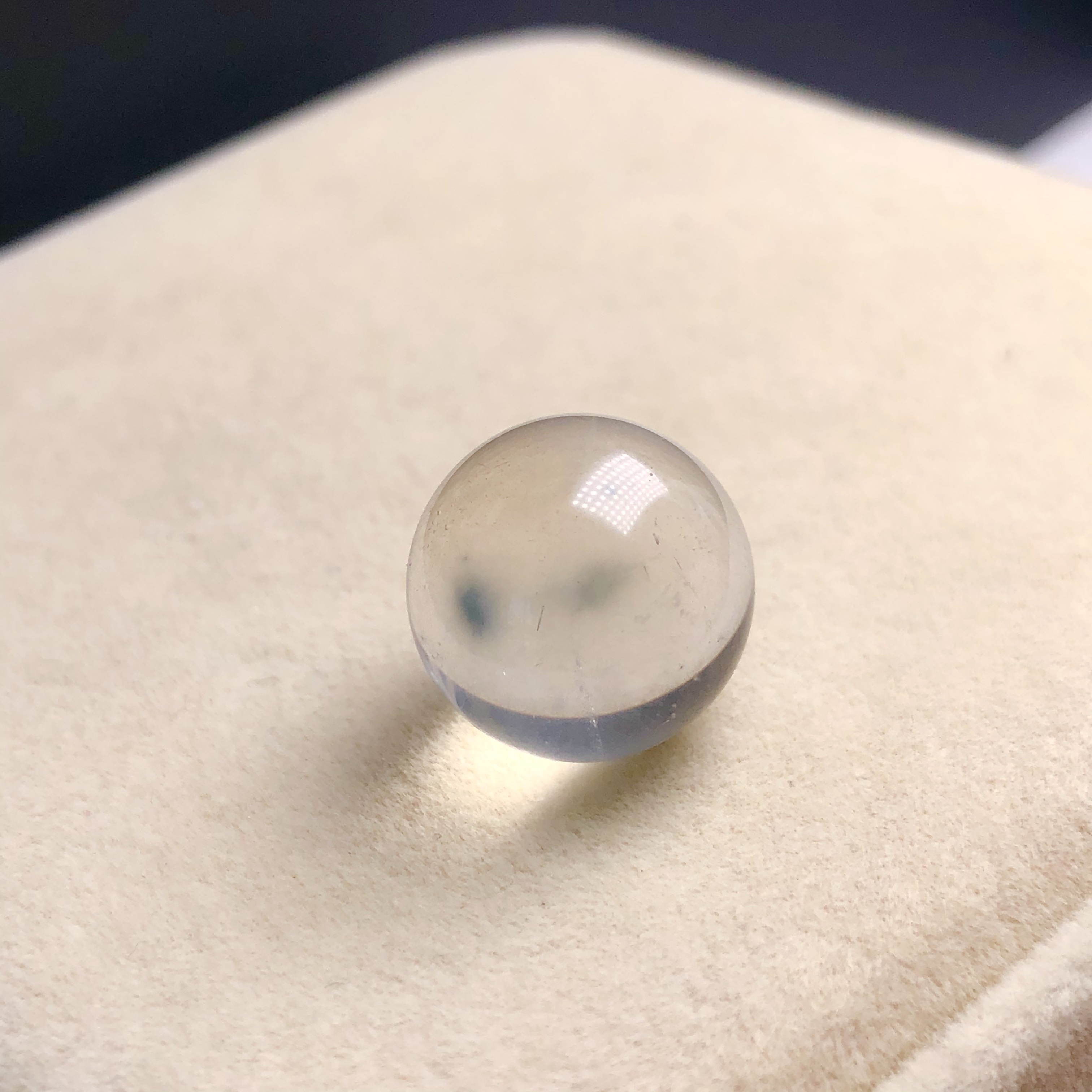 (14.2mm)稀有老矿天然蓝兔毛团团单珠水晶单珠