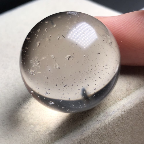 25mm(无任何优化和注胶)天然水晶发晶幽灵共生胆路单珠