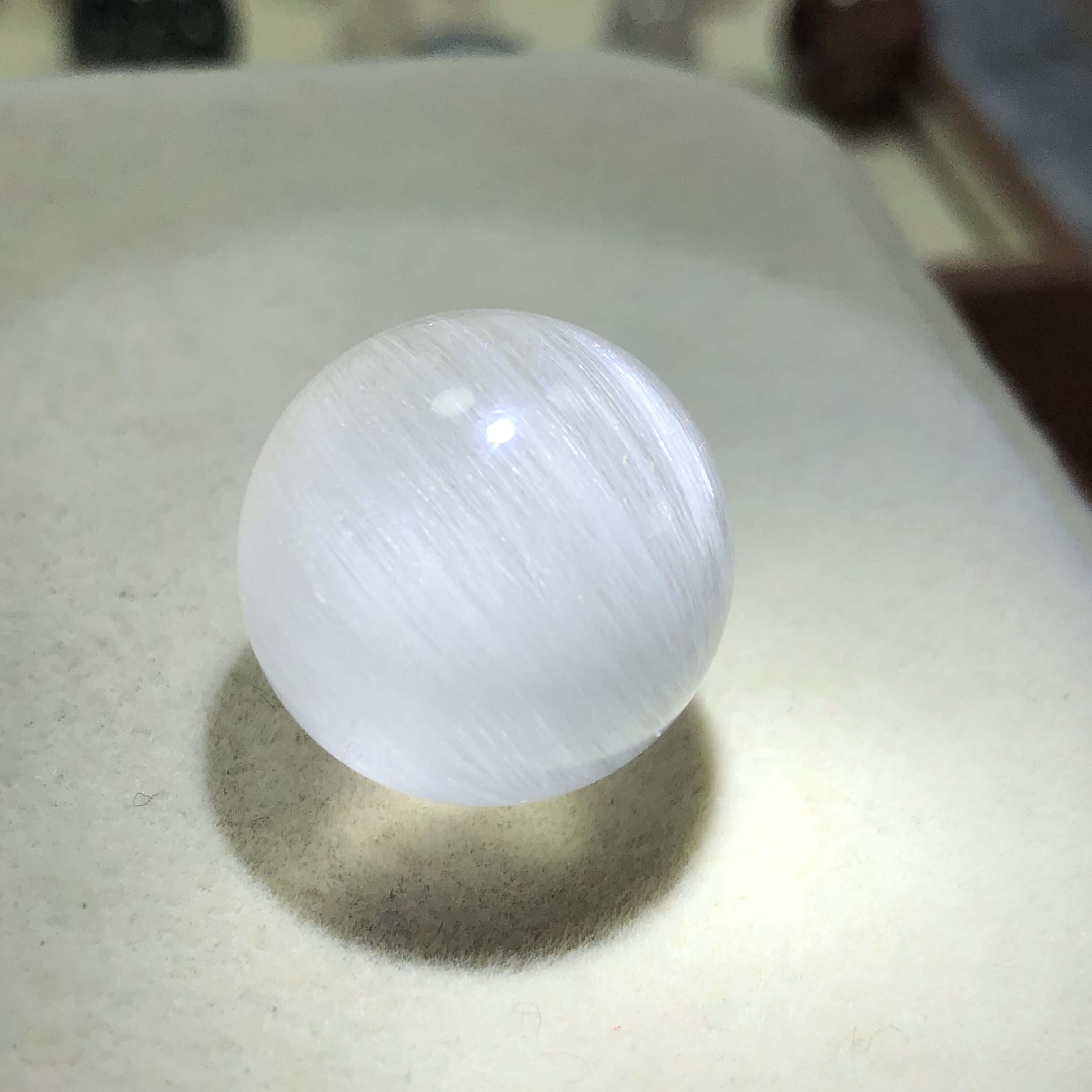 (18.5mm)老矿福利顺发猫眼稀少天然猫眼白发晶单珠吊坠配饰