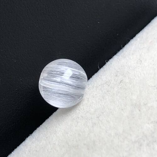 8@7.5毫米福利天然水晶老型珠白钢丝猫眼水晶顺发瓜珠单珠已打孔