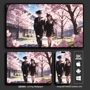 动漫 毛利兰高清手机平板电脑二次元 名侦探柯南壁纸8k 4k工藤新一