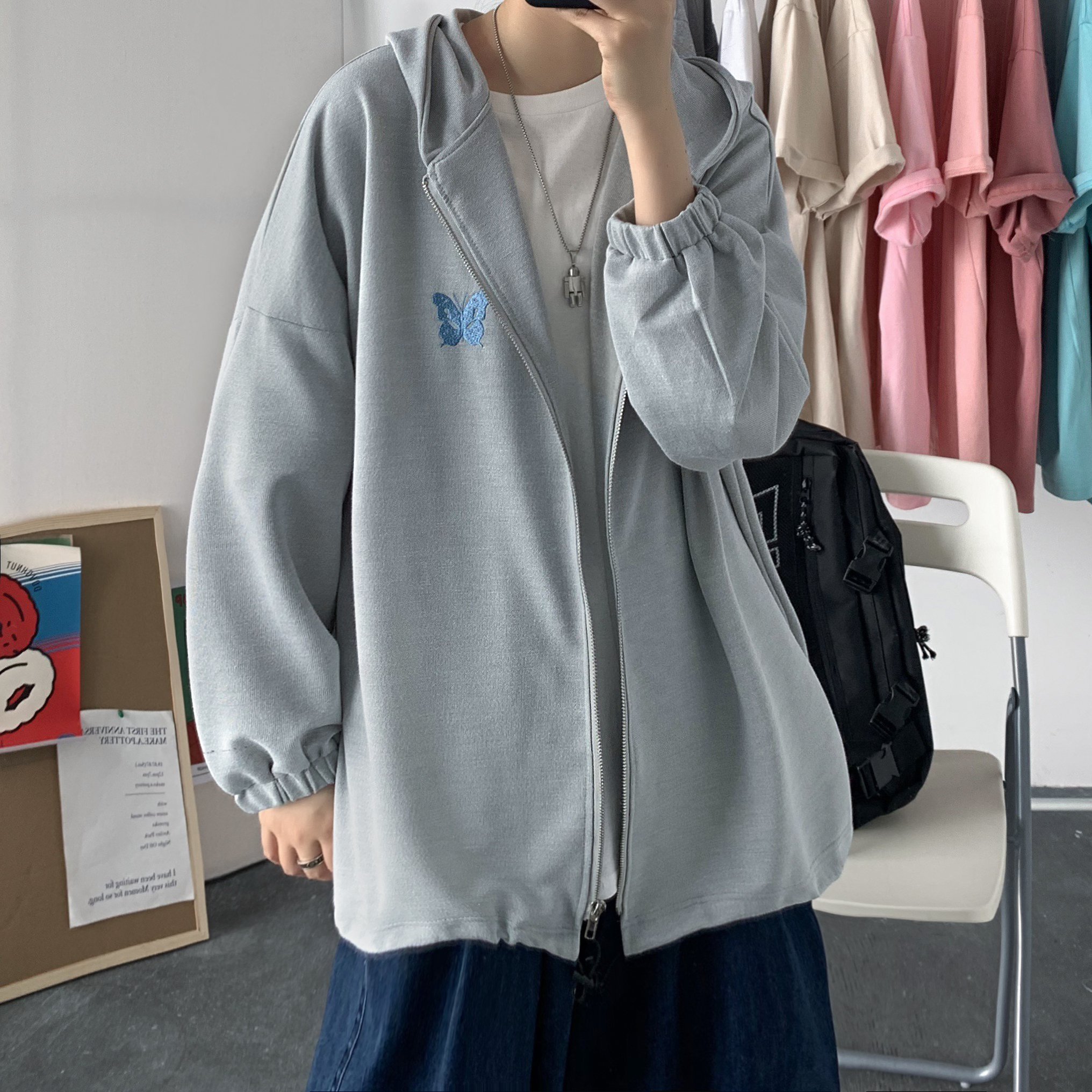 New cardigan, sweater, sunscreen, jacket, men's trend, versatile and casual