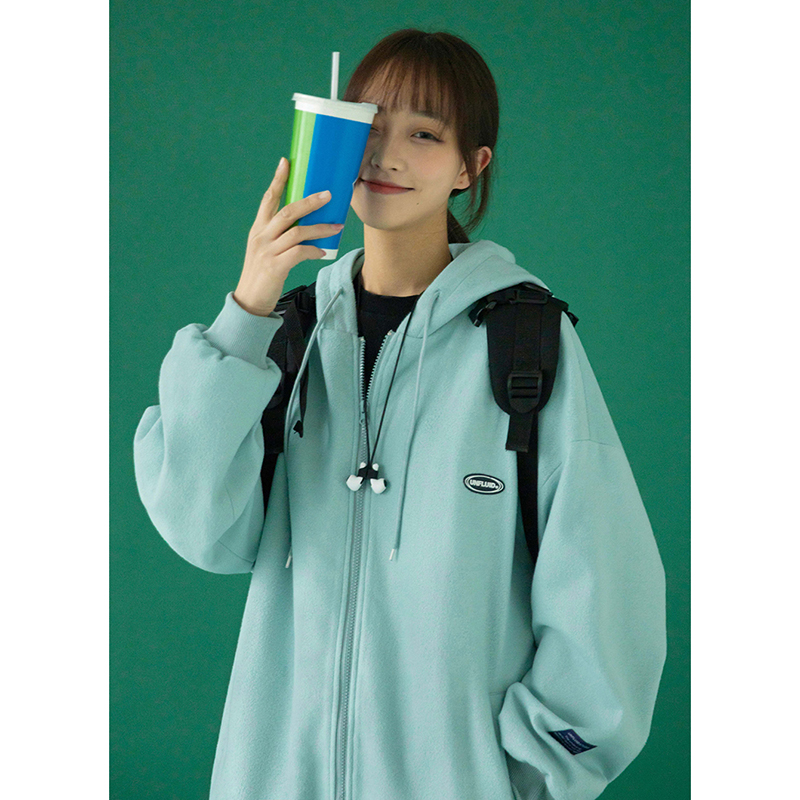 Ins trend versatile hooded Korean cardigan jacket fashion brand sweater