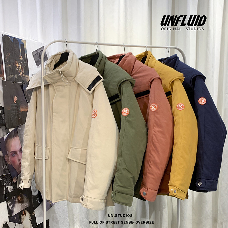 Winter tooling cotton clothes Korean loose trend Hong Kong style cotton coat sales