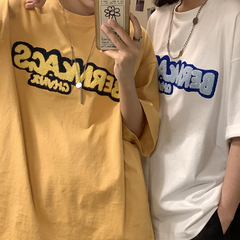 Printed short sleeve T-shirt summer fashion loose 5 / sleeve versatile T-shirt