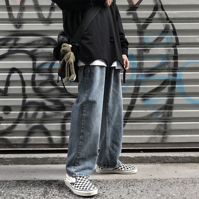 Jeans Straight Tube loose Korean fashion boys versatile Japanese pants