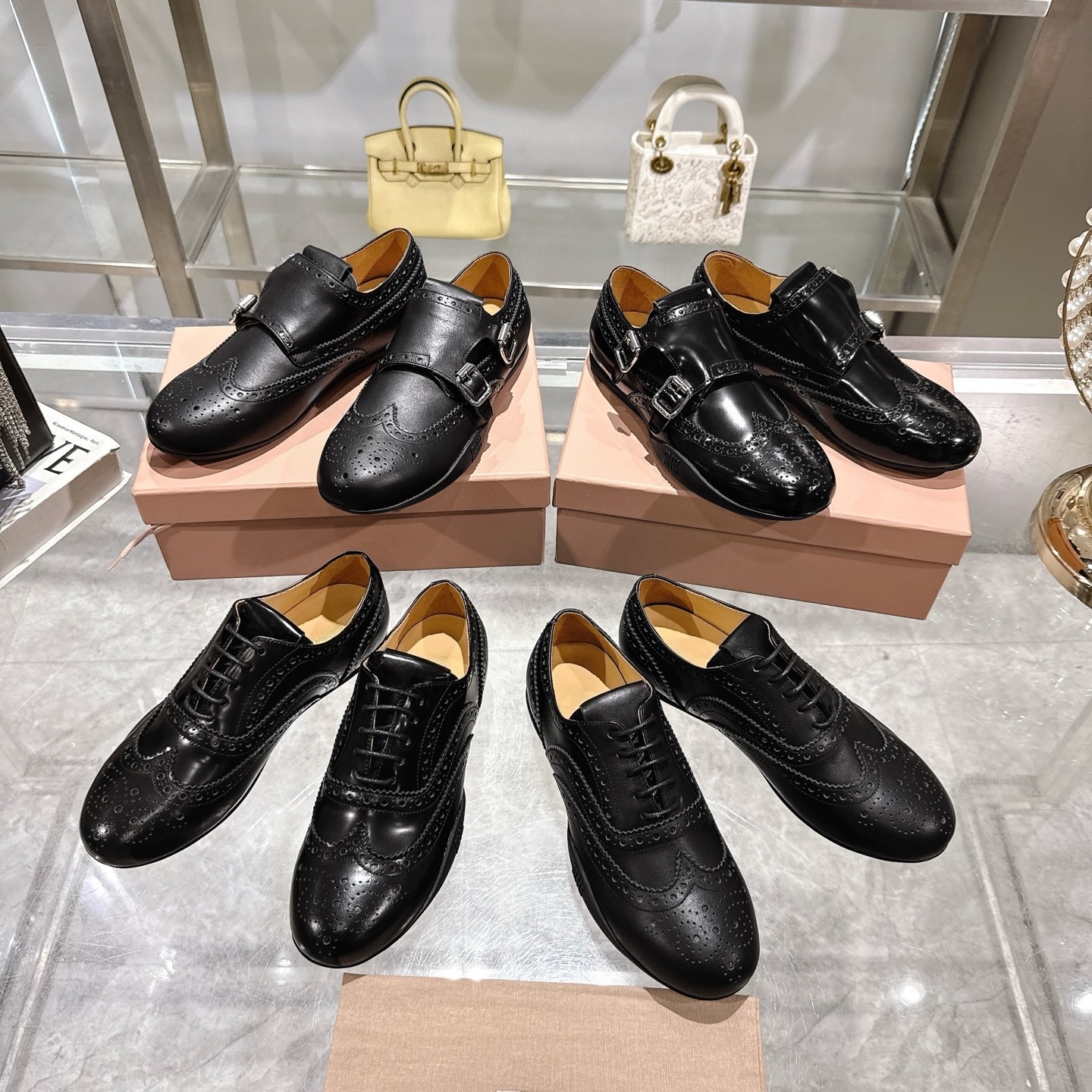 miu家手工雕花英伦风马皮鞋