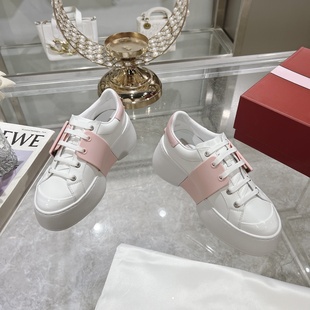 RV方扣水钻小白鞋女鞋厚底增高休闲板鞋运动鞋