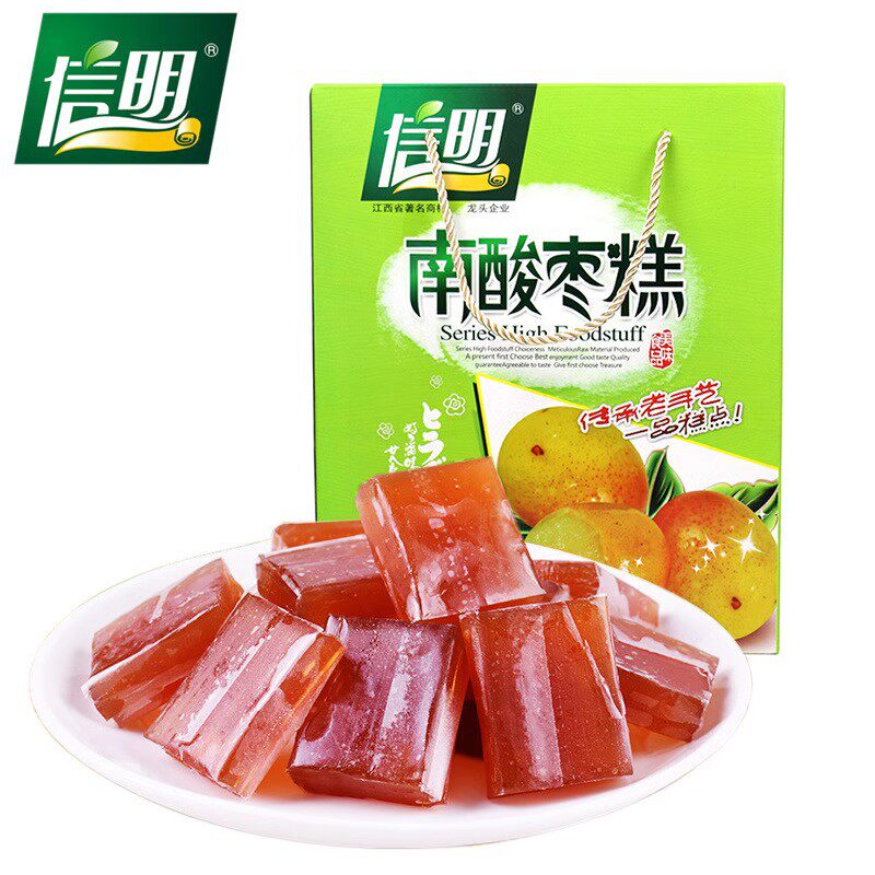 江西赣南特产信明酸枣糕454g袋装果脯蜜饯零食办公室休闲待客甜点