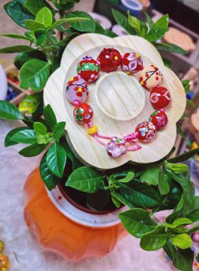 日式琉璃珠手链达摩守护神娃娃寓意手工编织情侣秋冬夏琉璃手链