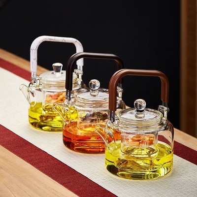 【官方正品】新羽星空玻璃壶蒸煮双内胆耐高温泡茶壶600ml