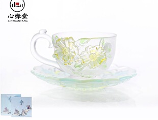 心缘堂十二花神咖啡杯套组一杯一托五月芍药150ml