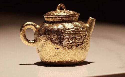 半斋金彩开窗回纹小壶 泡茶壶120m l