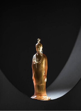 心缘堂禅意净心摆件65 x 95 x 201mm透色描金/青色描金/琥珀色金