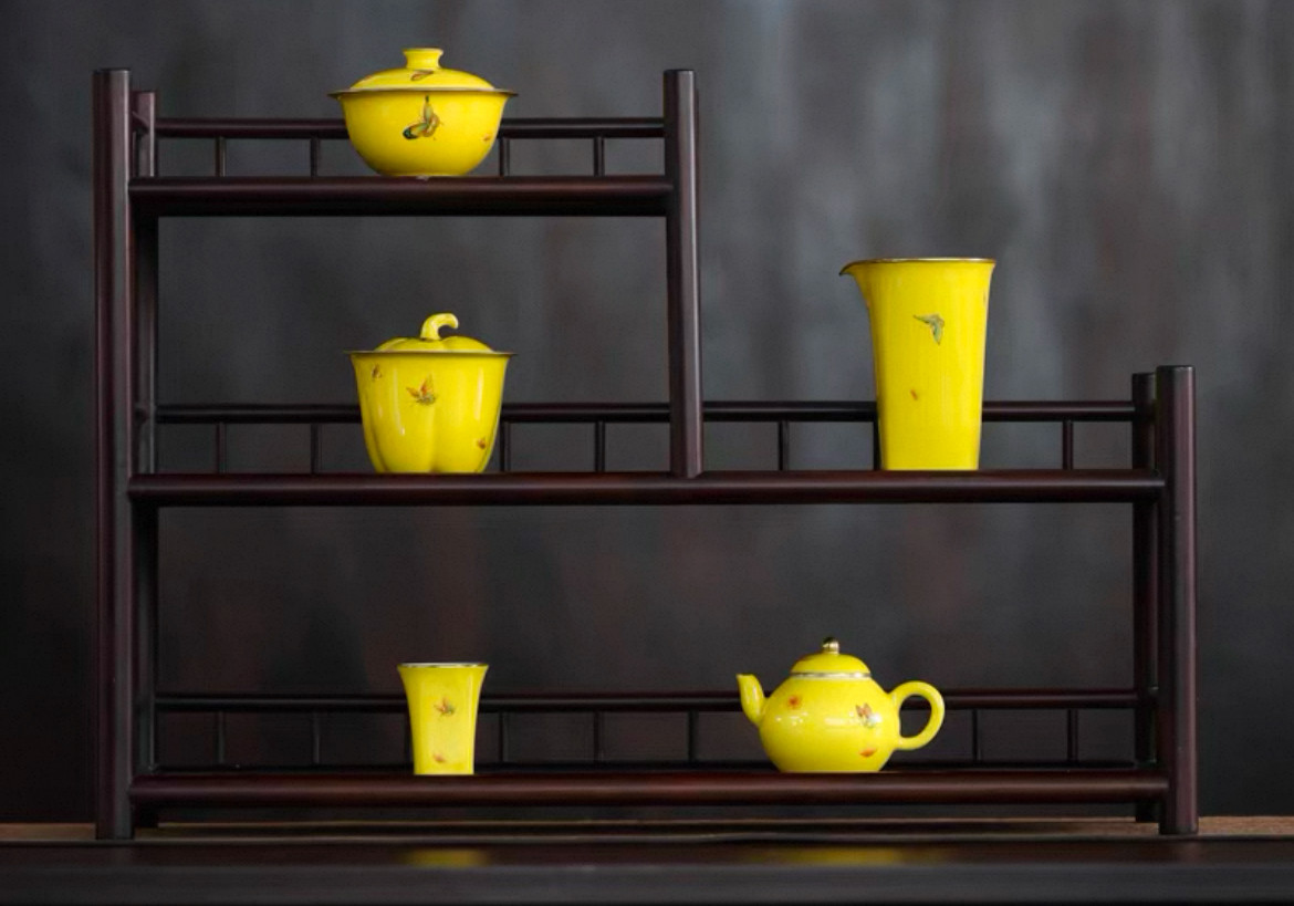 华隐堂帝黄蝴蝶蝶恋花盖碗茶壶茶杯单个手绘复古高档家用茶具,居家布艺,茶席,淘宝优惠券,粉丝福利购,淘宝优惠卷