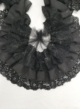diy服装辅料三层蕾丝雪纺百