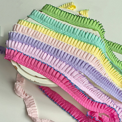 原创涤棉风琴褶狗牙花边DIY 发饰大肠发圈 洛丽塔娃衣lo裙 伞辅料