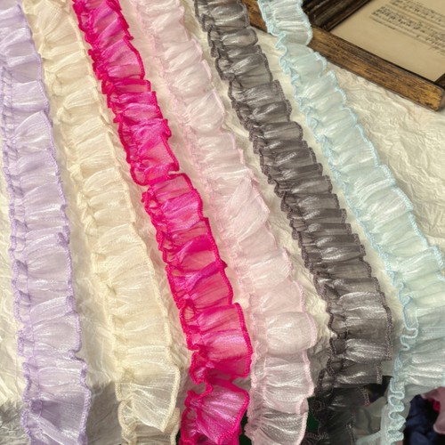 洛丽塔雪光缎褶皱花边蕾丝DIY娃衣裙摆 镜子边窗帘布艺  lo伞材料