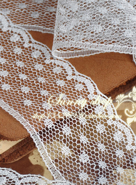 2.5cm宽漂白色米白色蕾丝花边   HB06307  1.6元/2码