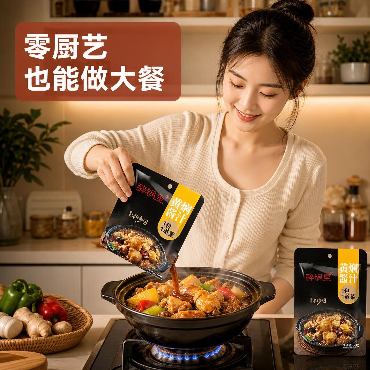 美味醉锅里黄焖酱汁黄焖鸡酱料秘复合食品调味剂
