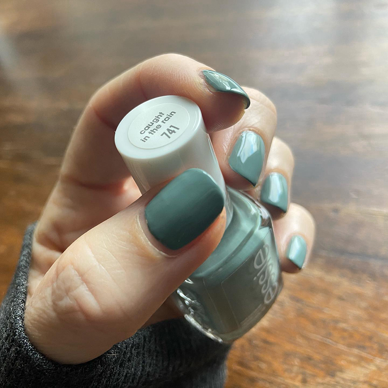 ESSIE油性指甲油免烤浅灰绿防水