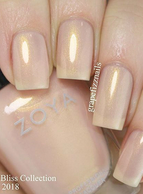 10free美国zoya指甲油珠光肉粉色ZP445细闪裸色Erika仙女偏光金色