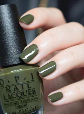 美国OPI指甲油华盛顿系列深灰绿色W55墨绿复古绿显白免烤快干持久