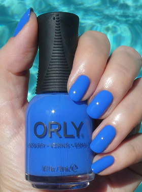 美国ORLY指甲油蓝色系宝蓝色孔雀蓝珠光细闪蓝色春季显手白不可剥