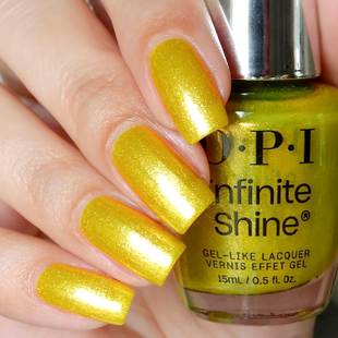 美国OPI微光疗指甲油isl145细闪鎏金funshine橄榄青柠金免烤快干