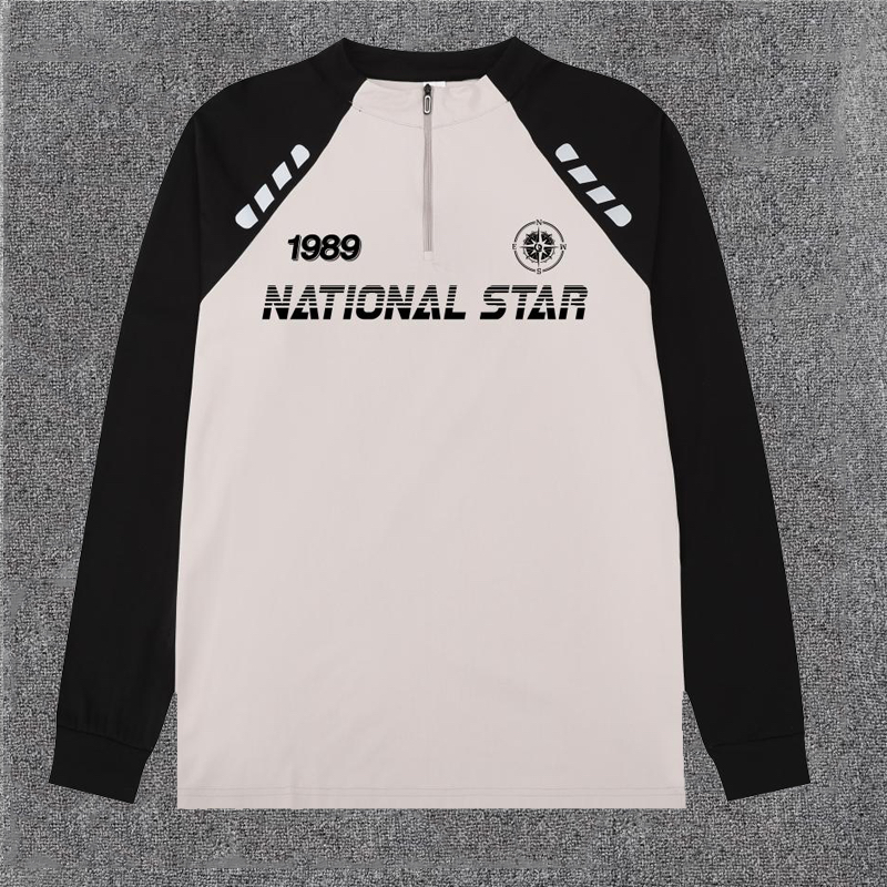 可定制美式运动风半拉链T恤logo