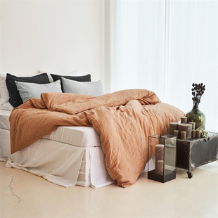 夏季 宿舍单件亚麻被套150X200X230家用被单枕套亲肤透气床上用品