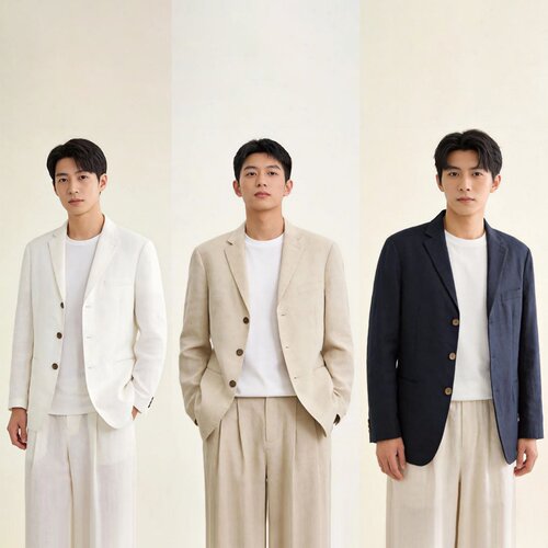 海天苏抚服饰男士老钱风汉麻西服休闲外套西装春夏薄款宽松HM2643
