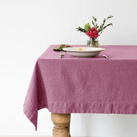 100% French pure linen tablecloth, washed pure linen natural color fabric, exquisitely crafted linen tablecloth thumbnail 3