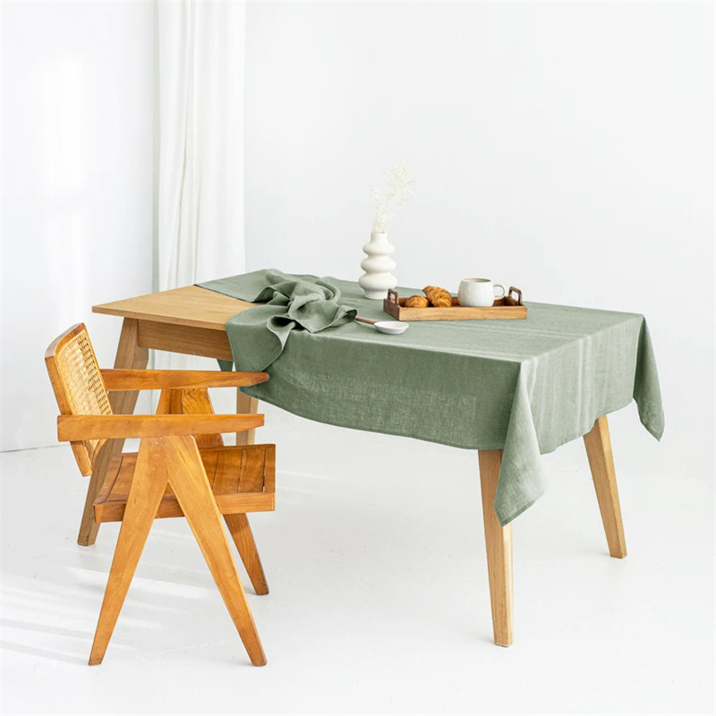 ins风现代简约文艺纯色亚麻餐桌布茶几布素色台布长方形桌布定制